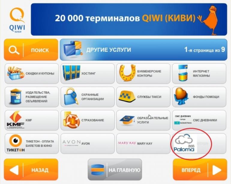 Оплата с помощью системы QIWI